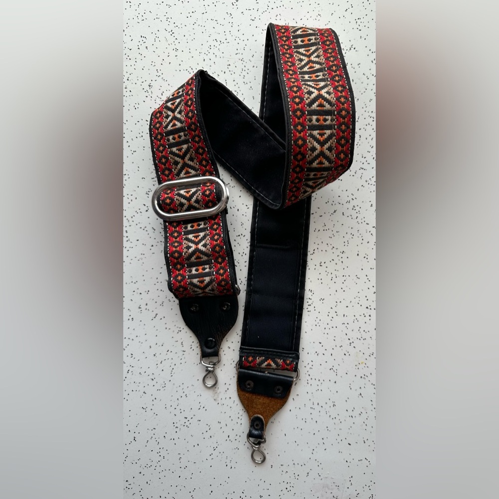 Vintage Southwestern Camera Bag Strap Leather Ends